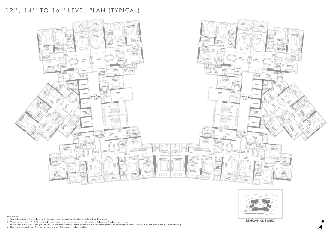 Rustomjee Layout Rustomjee Crescent - Spacious Sea View 3 & 4 BHK Residences at Pali ...